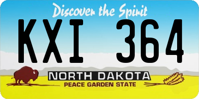 ND license plate KXI364