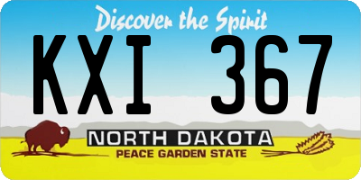 ND license plate KXI367