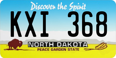ND license plate KXI368