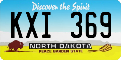 ND license plate KXI369