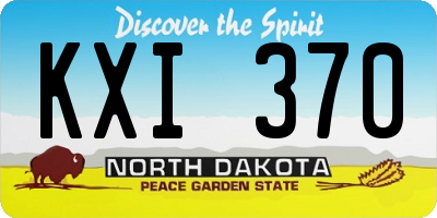 ND license plate KXI370