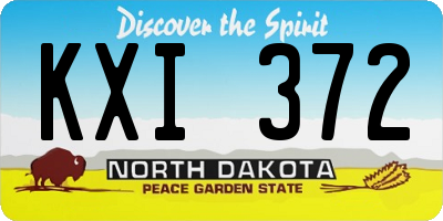 ND license plate KXI372