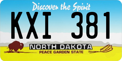 ND license plate KXI381