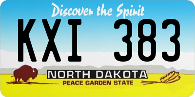 ND license plate KXI383