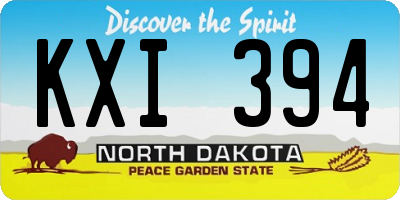 ND license plate KXI394