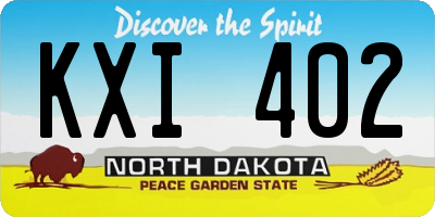 ND license plate KXI402