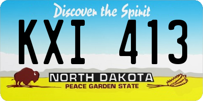 ND license plate KXI413