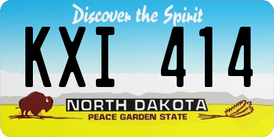ND license plate KXI414