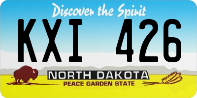 ND license plate KXI426