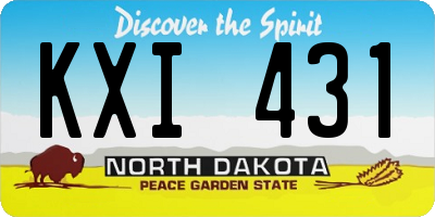 ND license plate KXI431