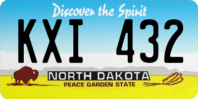 ND license plate KXI432
