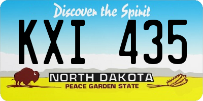 ND license plate KXI435