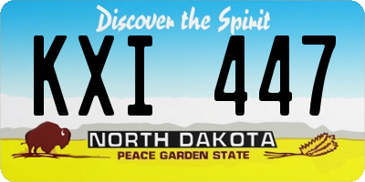 ND license plate KXI447
