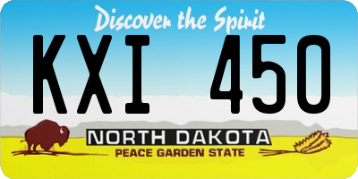 ND license plate KXI450