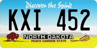 ND license plate KXI452