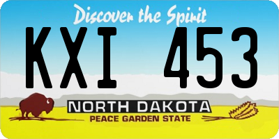 ND license plate KXI453