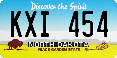 ND license plate KXI454