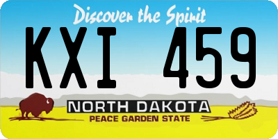 ND license plate KXI459