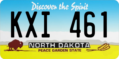 ND license plate KXI461