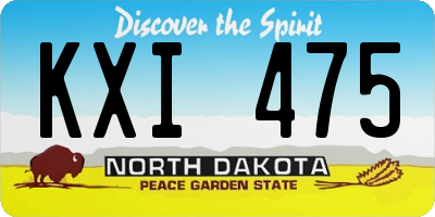 ND license plate KXI475