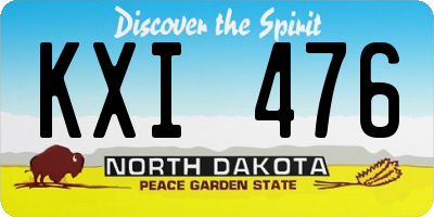 ND license plate KXI476