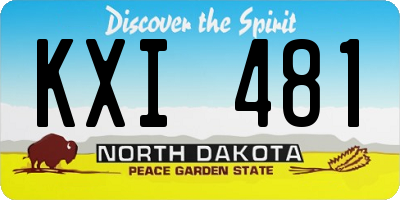 ND license plate KXI481