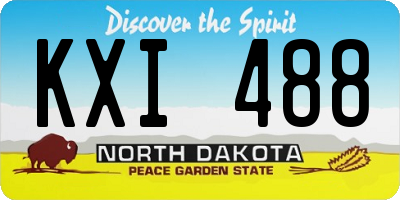 ND license plate KXI488