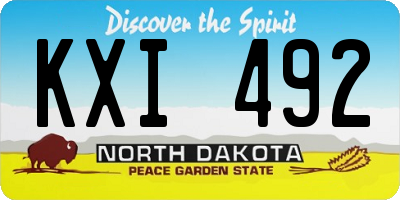 ND license plate KXI492
