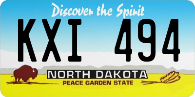 ND license plate KXI494