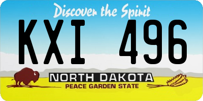 ND license plate KXI496