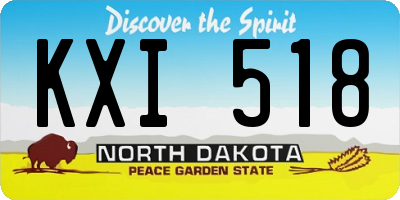 ND license plate KXI518