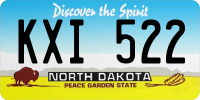 ND license plate KXI522