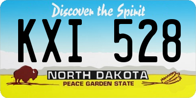 ND license plate KXI528