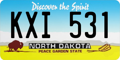 ND license plate KXI531