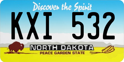 ND license plate KXI532