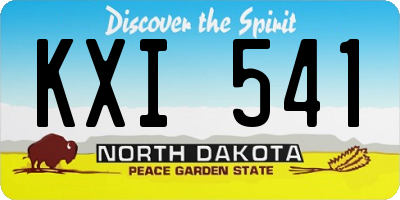ND license plate KXI541