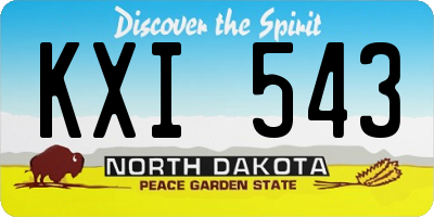 ND license plate KXI543