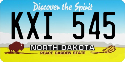 ND license plate KXI545