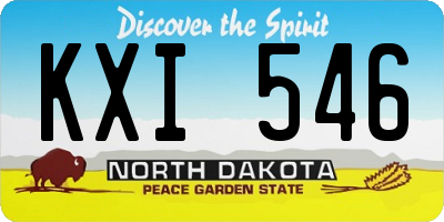 ND license plate KXI546