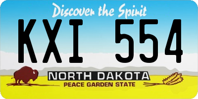 ND license plate KXI554
