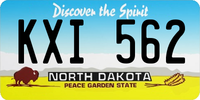 ND license plate KXI562