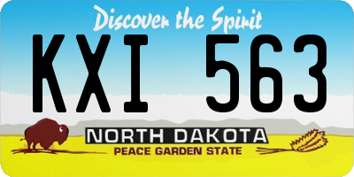 ND license plate KXI563