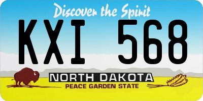 ND license plate KXI568