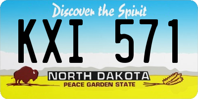 ND license plate KXI571