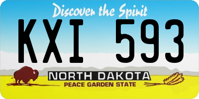 ND license plate KXI593