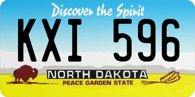 ND license plate KXI596