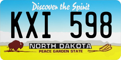ND license plate KXI598