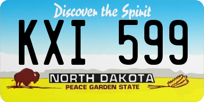 ND license plate KXI599