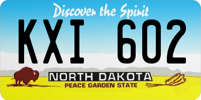 ND license plate KXI602