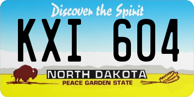 ND license plate KXI604